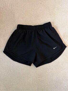 Nike Black Women's Athletic Running Shorts with Silver Swoosh